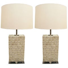 Pair of Mother of Pearl Table Lamps