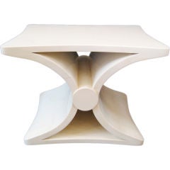 Karl Springer Faux Parchment Lacquer Table in the Manner of JMF