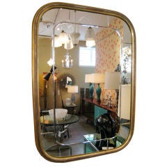 Beveled and Gilt Italian Mirror