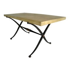 Arturo Pani Parchment , Iron and Bronze Cocktail Table