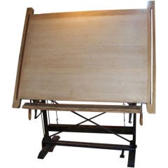 Antique Polished Steel Drafting Table