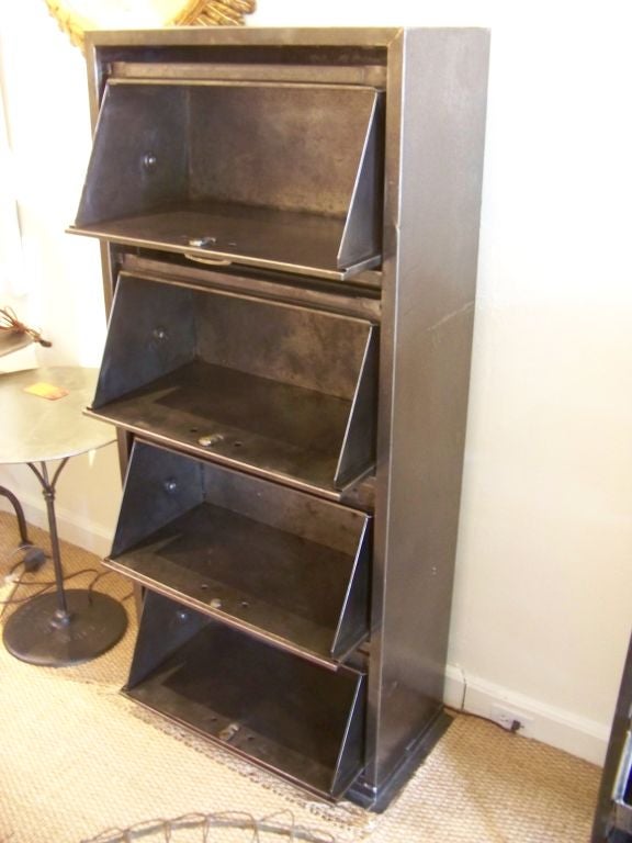 Polished Steel Filing Cabinet