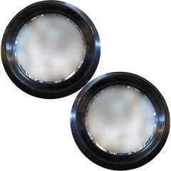 Vintage PAIR OF ROUND WOOD MIRRORS