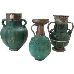Vintage COLLECTION OF THREE EARTHENWARE POTTERY / VASES