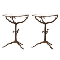 Two Iron End Tables in the Manner of Giacometti