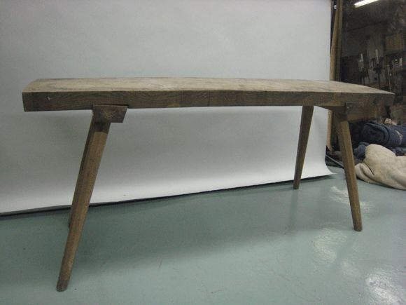 Rustique Table d'écriture ou console artisanale française moderne de 1930 en vente