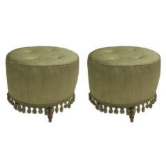 Vintage Pair of Pillow-Top Stools