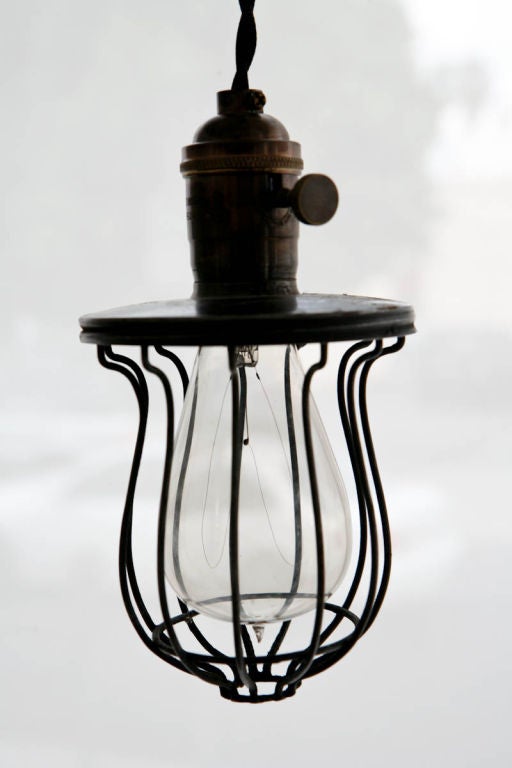 Custom Four Light Cage Chandelier at 1stdibs