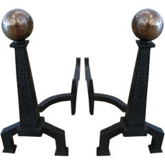 Bradley & Hubbard Brass/Iron Andirons