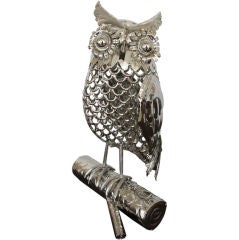 Curtis Jere Style Owl Sculpture