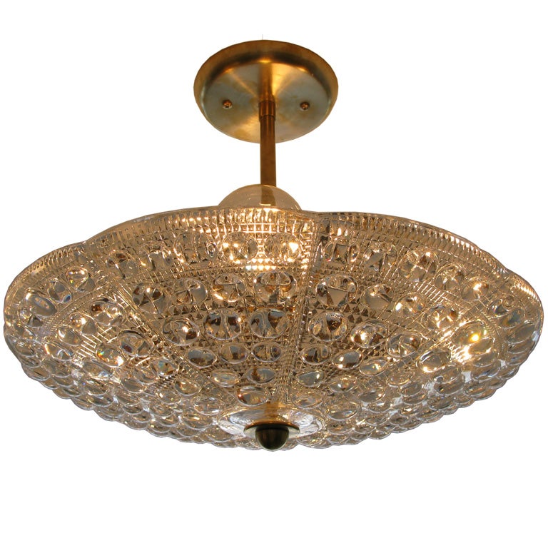 Clear Orrefors Crystal Ceiling Light