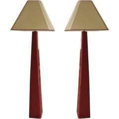Pair of Karl Springer Style Lamps