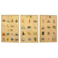 Set of 3 Vintage Alphabet Charts