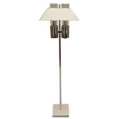 1970s Polished Chrome and Painted Metal Floor Lamp by Raymor