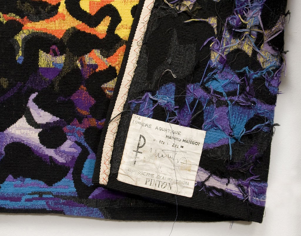 Mid-Century Modern 1962 - Mathieu Mategot - Large Modernist Aubusson Wool Tapestry