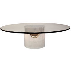 Curtis Jere Polished Chrome and Glass Coffee Table
