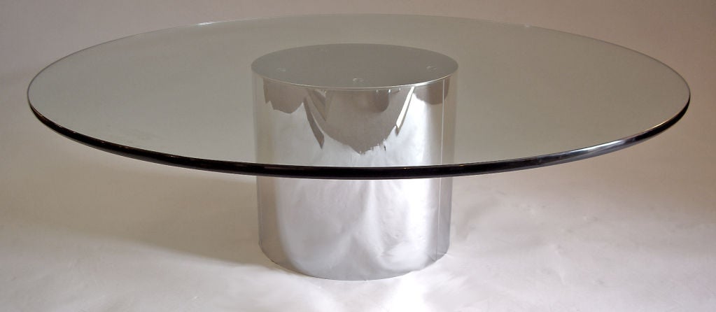 American Curtis Jere Polished Chrome and Glass Coffee Table