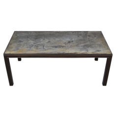 Italian Etched Top Coffee Table