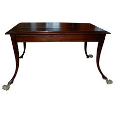 19th Century Occasional Table with Bronze Hairy Paw Feet