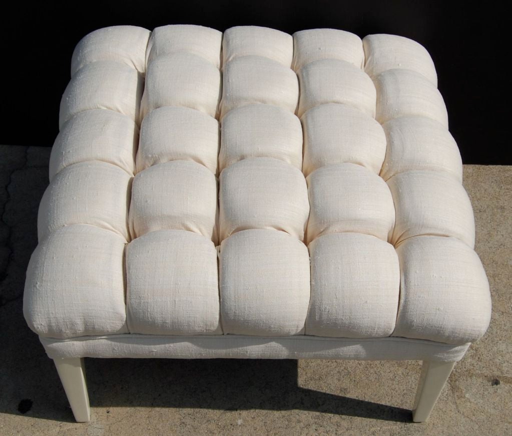 A great biscuit tufted pouf from the tasteful decorator to the Hollywood elite.
From the Goetz commission.