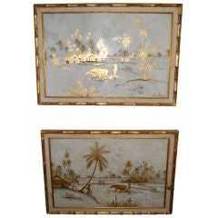 Incredible French Vietnamese Coquille D
Ouef Paintings