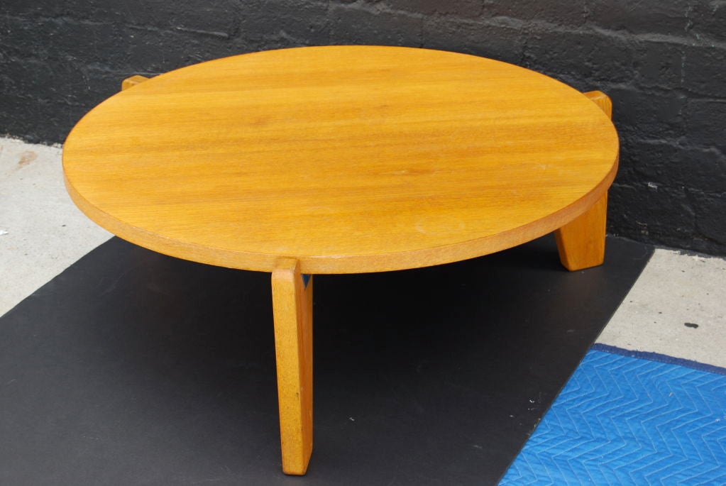 A classic and rare Prouve low table. Designed in 1944 and well documented.
A wonderful example.