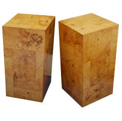 Paul Evans "Cityscape" Tall Patchwork Burl Pedestal Tables
