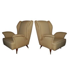 Gio Ponti Style Italian Wing Chairs
