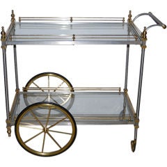 Fabulous French Bar Cart with Brass Accents