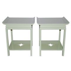 Paul Frankl Pagoda Side Tables in Celadon Lacquer