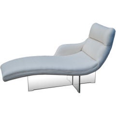 Vladimir Kagan "Erica" Chaise in Tussah Silk with Lucite Base
