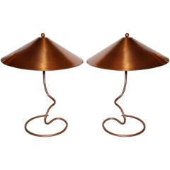 Kurt Versen Copper Table Lamps