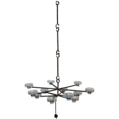 Large Erik Hoglund Candle Chandelier with Snuffer