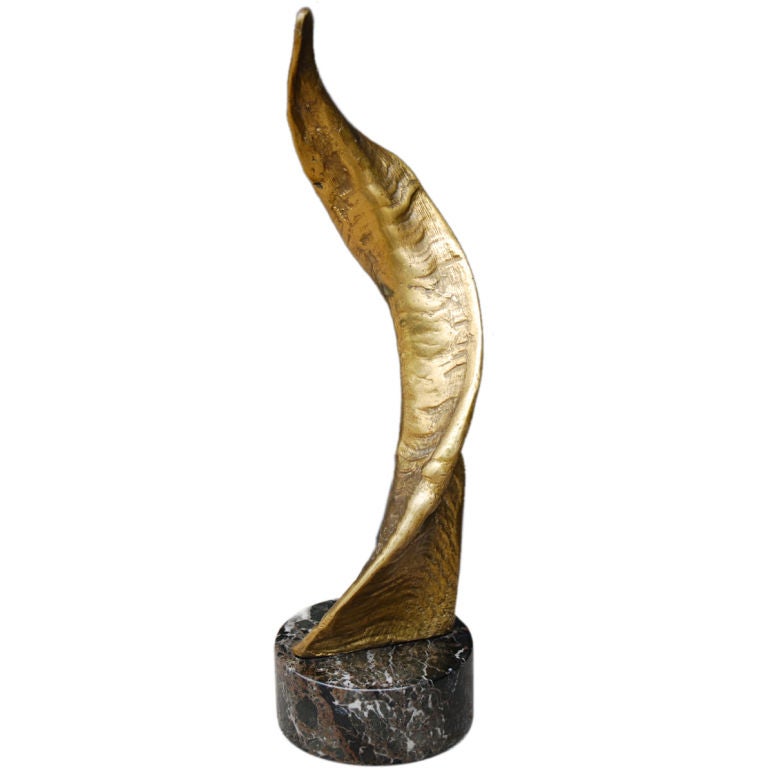 Bronze Horn Sculpture from the Jack Warner Estate