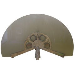 Vintage French Fan Lamp with Bronze Mount