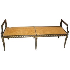 Italian Painted Bench with Caned Seat