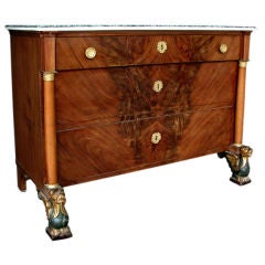 A Boldly-Scaled Austrian Empire Mahogany 3-Drawer Chest