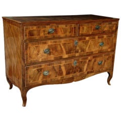 A Richly-Patinated Italian Rococo Olivewood-Veneered Chest