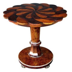A Striking Italian Art Deco Walnut & Maple Circular Side Table