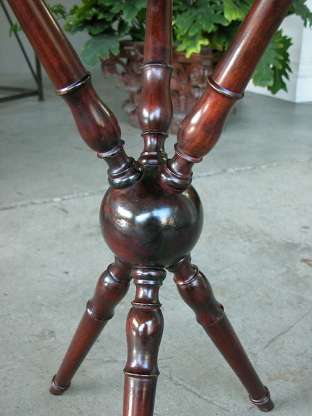 A Charming English Edwardian Cherrywood Tripod Croquet Table In Excellent Condition In San Francisco, CA