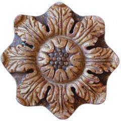 Antique A French Carved Giltwood Architectural Element of a Sunflower