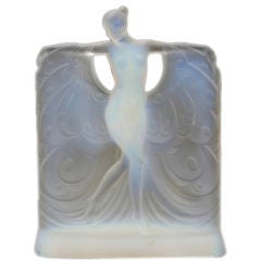 An Ethereal French Art Deco Opalescent Art Glass Figure