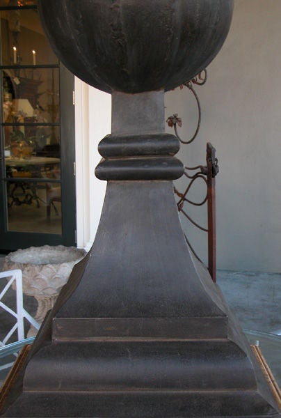 19th Century A Boldly-Scaled French Zinc Melon-Form Roof Finial