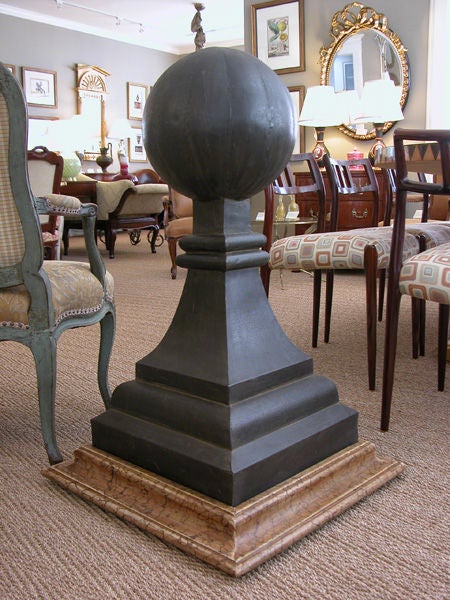 A Boldly-Scaled French Zinc Melon-Form Roof Finial 1