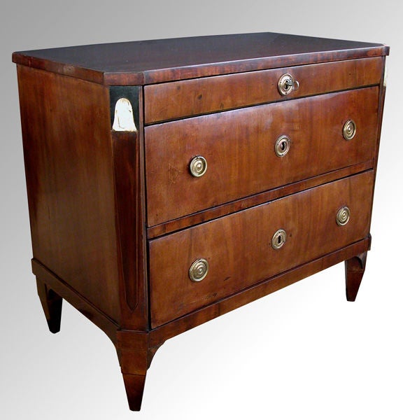 A Handsome Danish Empire Mahogany 3-Drawer Chest