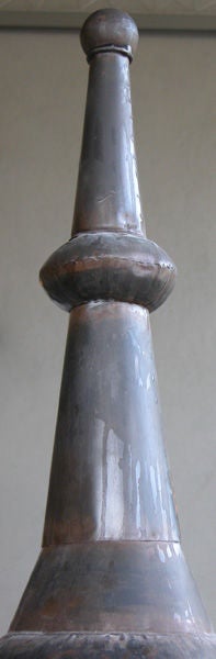 19th Century A Large-Scaled Pair of French Baluster-Form Zinc Roof Finials