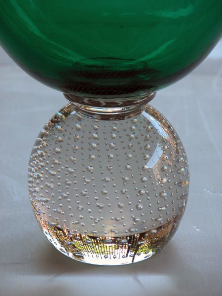 A Shimmering Pair of American Emerald Green Vases; by Erickson 4