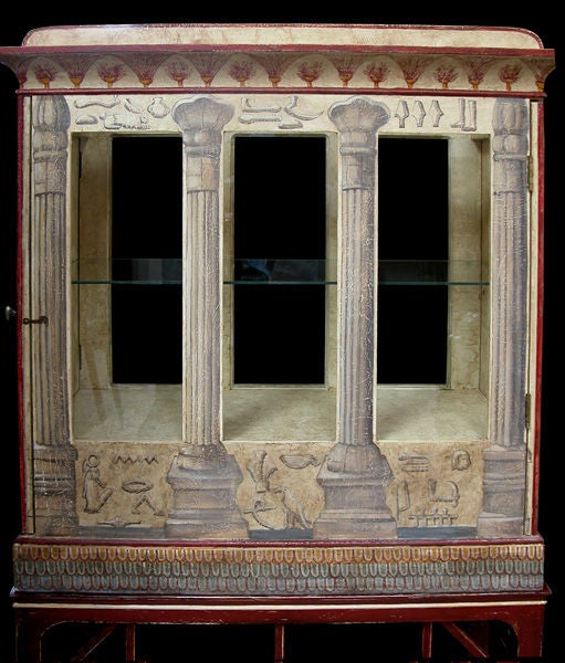 A Fanciful EgyptianInspired Polychromed 2door Display at 1stdibs