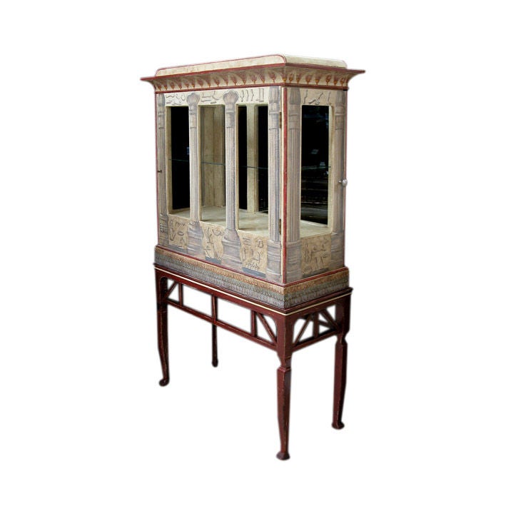 A Fanciful EgyptianInspired Polychromed 2door Display at 1stdibs