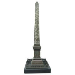 A Detailed French Grand Tour Egyptian-Inspired Bronze Obelisk